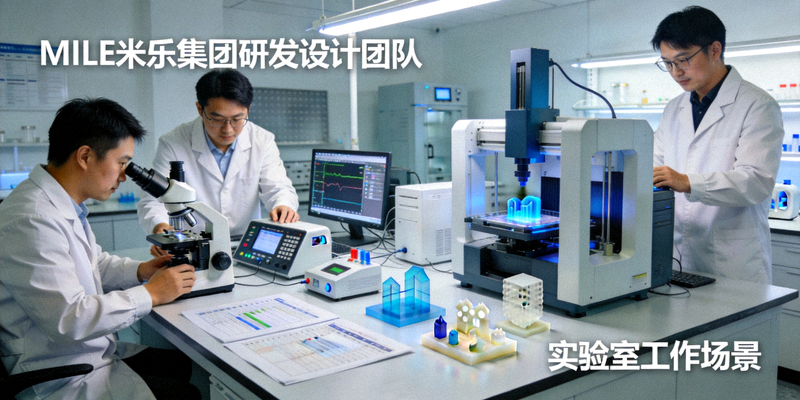MILE米乐集团研发设计团队在实验室工作场景